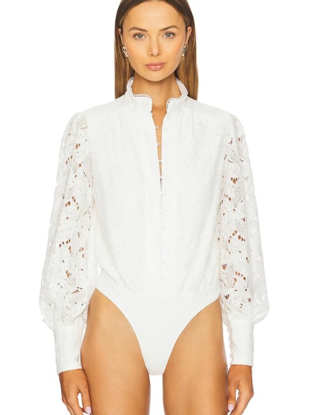 White Bardot "Remy" Lace Bodysuit -SIze 8